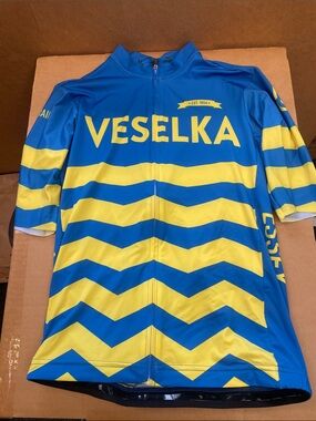 Ostroy Veselka Blue & Yellow Stand with Ukraine Cycling Jersey